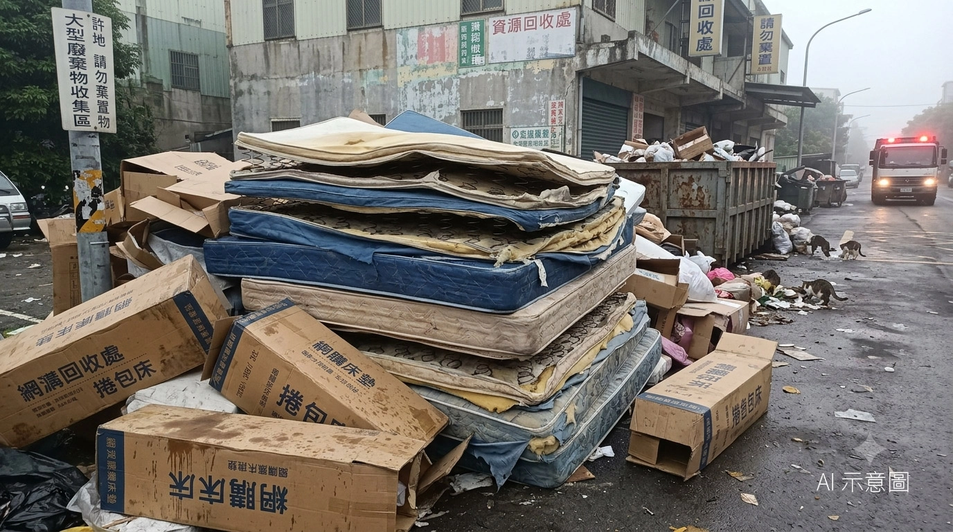 壓縮床墊垃圾堆圖