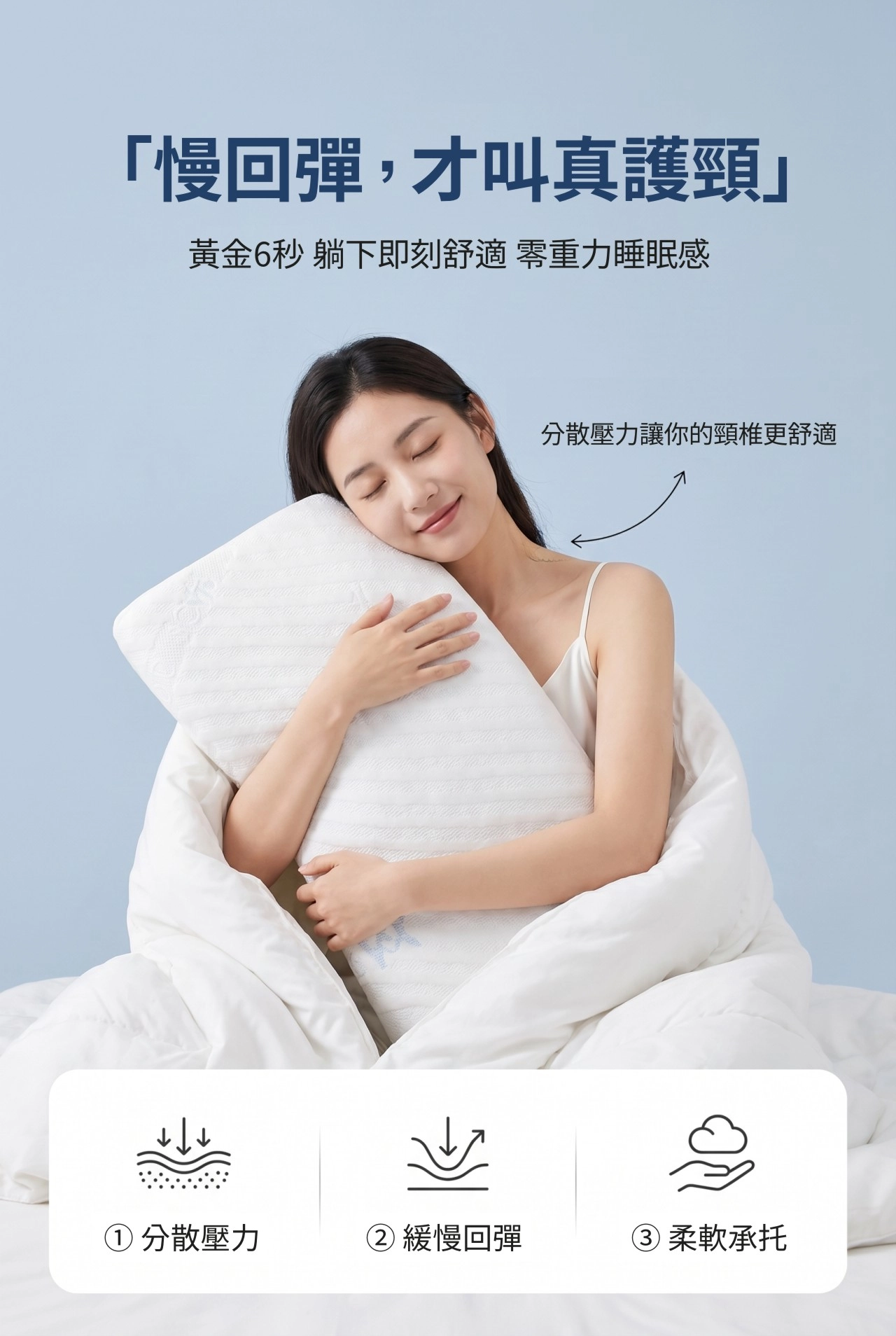 記憶枕,枕頭太高脖子痛,枕頭高度怎麼選,護頸記憶枕